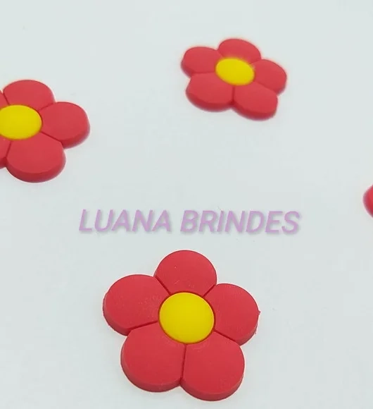 Aplique de Flor emborrachado - pct com 10 unidades