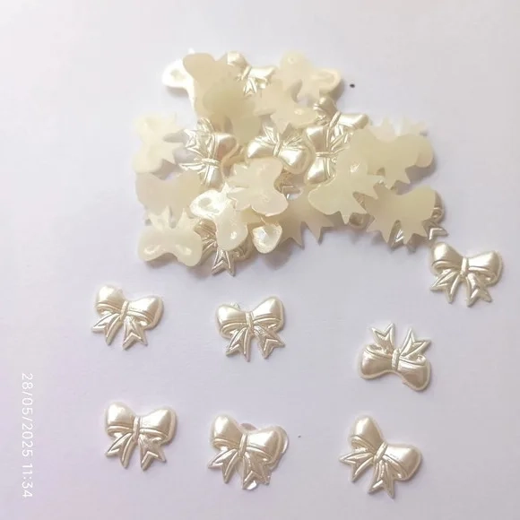 Chaton de Laço Creme 10mm x 14mm Pacote com 100 Unidades