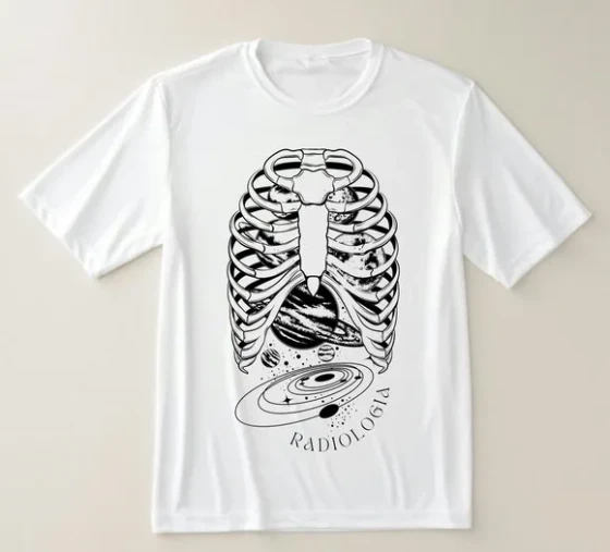 Camiseta Radiologia Esqueleto Universo - Estilo e Profissão