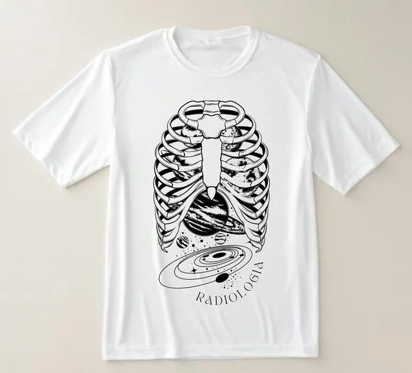Camiseta Radiologia Esqueleto Universo - Estilo e Profissão