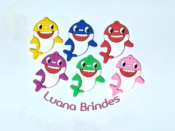 Aplique Baby Shark Emborrachado Pacote com 6 Unidades