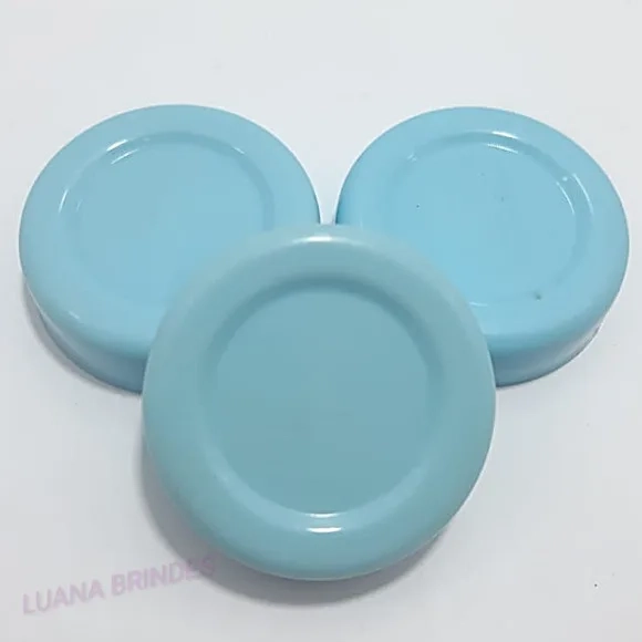 Potinho de Vidro 40ml c/tampa Azul plástica-pct c/10 uni