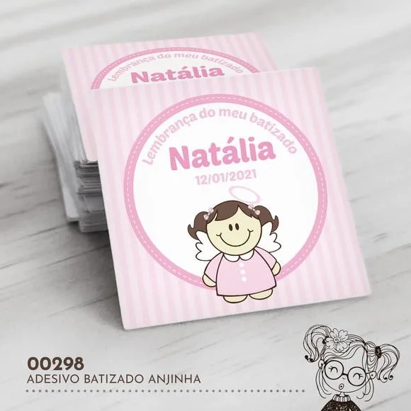 Adesivo Quadrado Anjinha - 00298