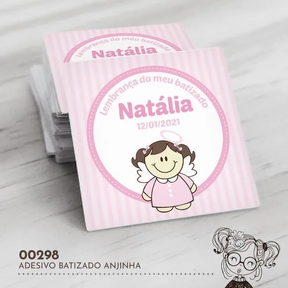 Adesivo Quadrado Anjinha - 00298