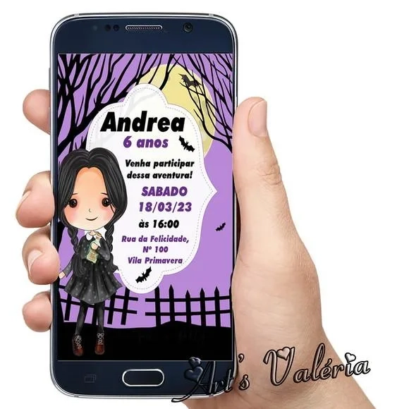 Convite Digital Wandinha Addams - Wednesday