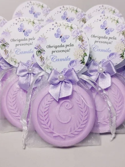 Lembrancinha Chá de Bebê: Sabonete Letra Inicial do Nome