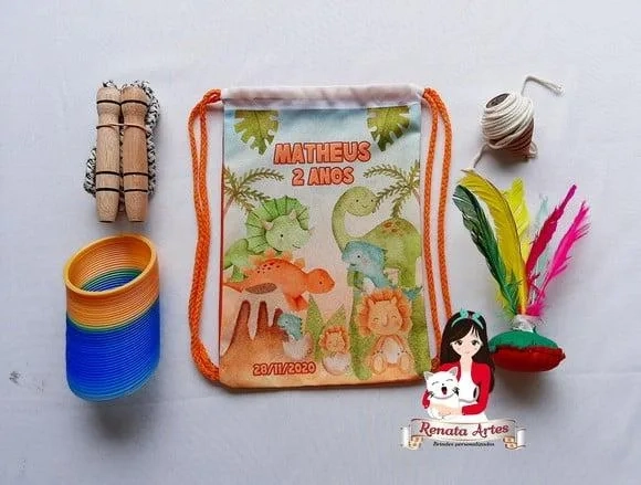 Mochila Boa Infância Tema Dinossauros Cute Vintage
