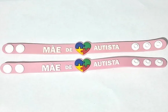 Pulseira Mãe de Autista 22cm Emborrachado - 3 Unidades