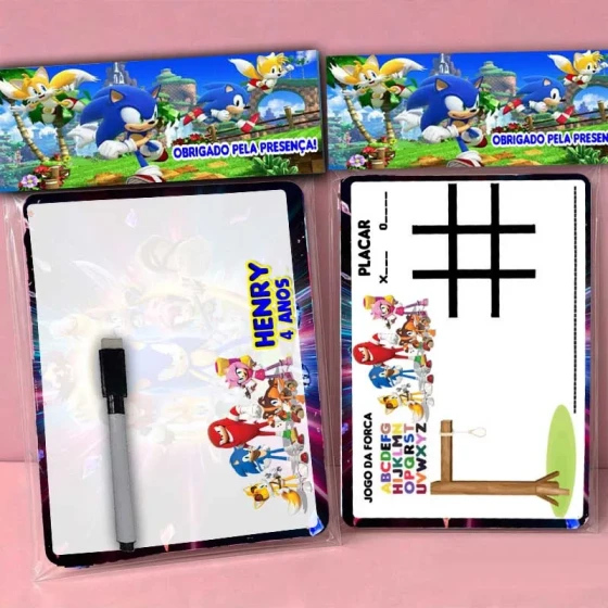 Lousa Magica Personalizada lembrancinhas Sonic