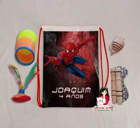 Mochila Boa Infância Personalizada Tema Homem-aranha