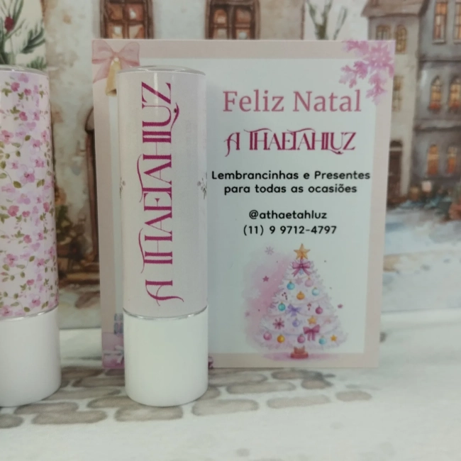 50 Lembrancinhas Hidratante Labial Manteiga de Cacau, Mimos de Nata -  - Trabalhamos com qualquer tema - Informar tema no chatl