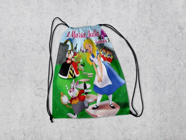 Mochilinha Personalizada da Alice no Pais das Maravilhas