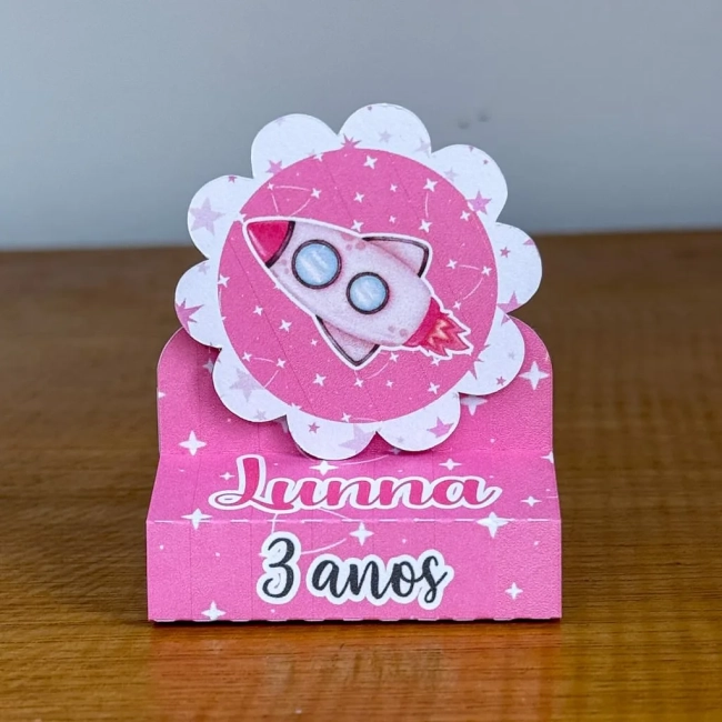 PEGUE E MONTE - Porta Bis Duplo Personalizados ASTRONAUTA MENINA - Decoração de Festa | Lembrancinhas | Aniversário | Personalizados