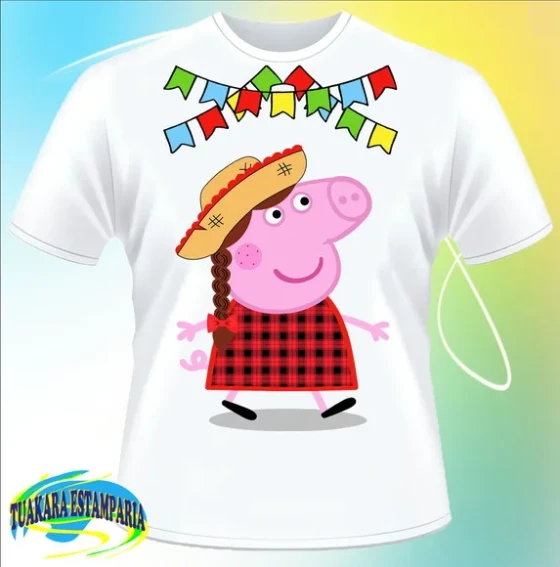 Camiseta Junina 05 Porquinha Pig