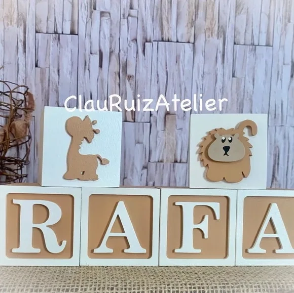 Cubos Personalizados para Decoração de quarto de Bebê - Tema Safari