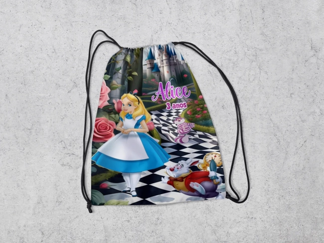 Mochilinha Personalizada da Alice no Pais das Maravilhas