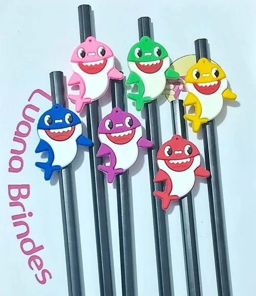 Lápis C/ponteira Baby Shark Emborrachado Pacote com 6 Peças