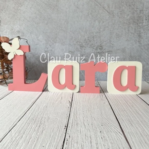 Blocos Nome Borboleta Decoração de Quarto de Bebê e Infantil