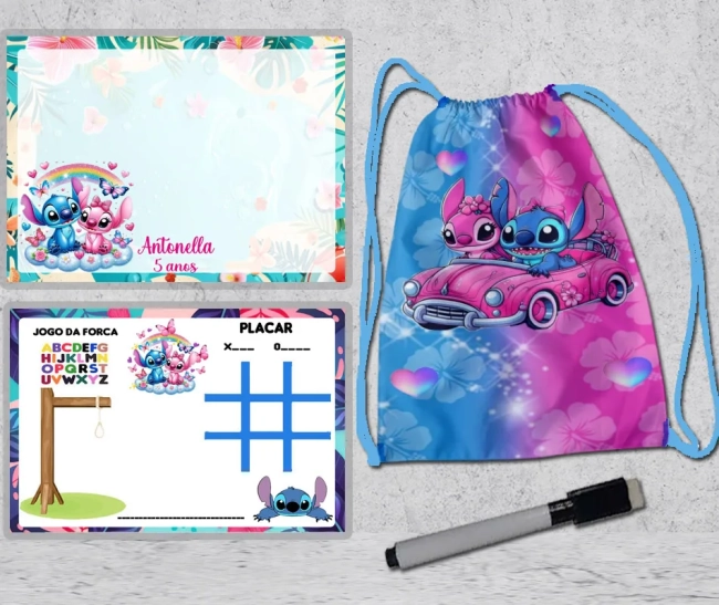 Kit Mochila e Lousa Magica para lembrancinhas Todos os Temas