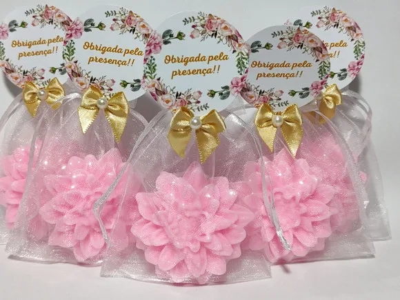 Lembrancinha de Aniversário 70 Anos: Sabonete Flor Dália
