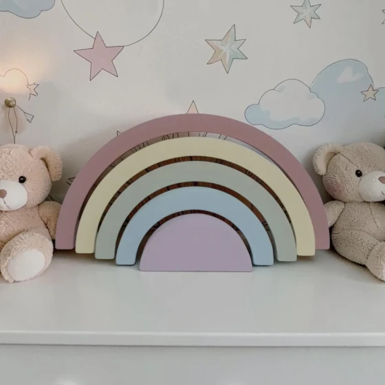 Arco iris de mdf decorativo/ Enfeite de festa, decoração pra quarto de bebe.
