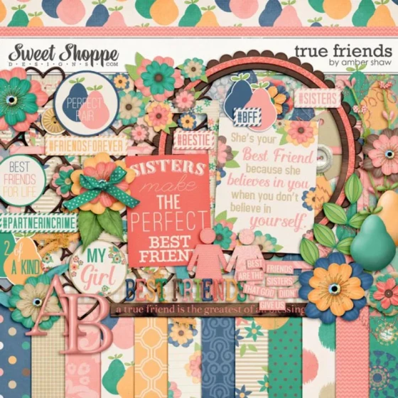 Kit Digital scrapboook importado True friends 12EABD0