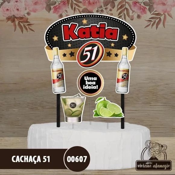 Topo de Bolo Cachaça 51 - 00607