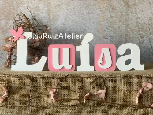 Nomes de mdf em Blocos com Borboleta