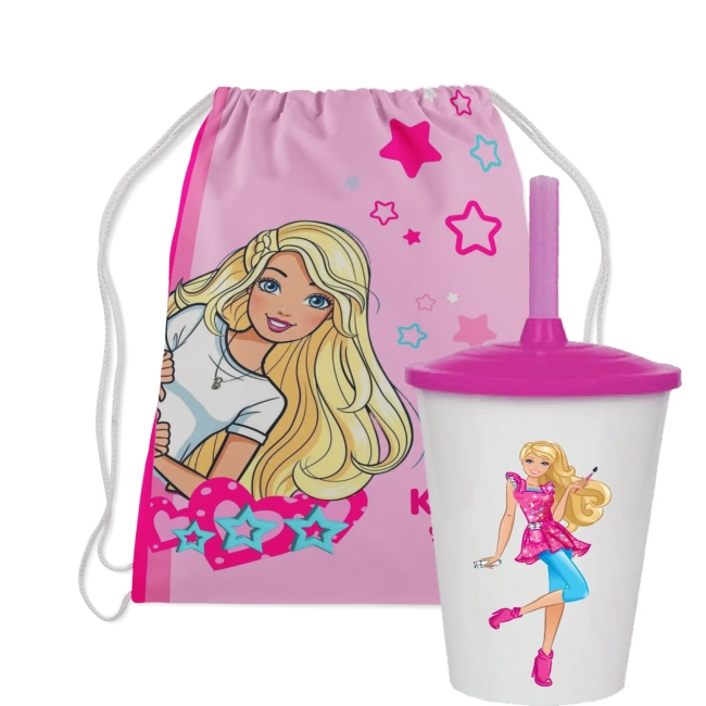 Kit Mochila e Copo Twister personalizado da Barbie