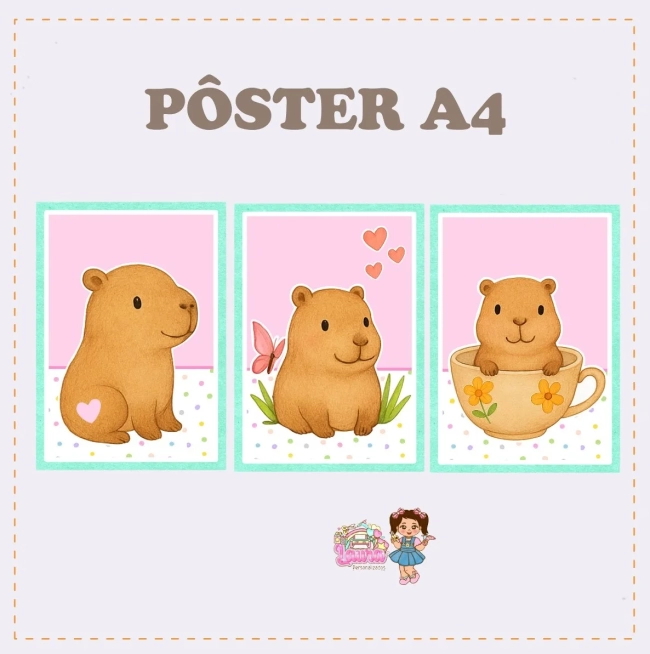 Kit Festa Só Um Bolinho CAPIVARA CATARINA - Decoração de Festa