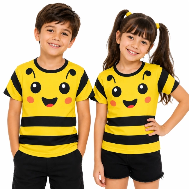 Camiseta Infantil Abelhinha Divertida Unissex – Fantasia de Abelha para Meninos e Meninas | Ricardo Fantasias