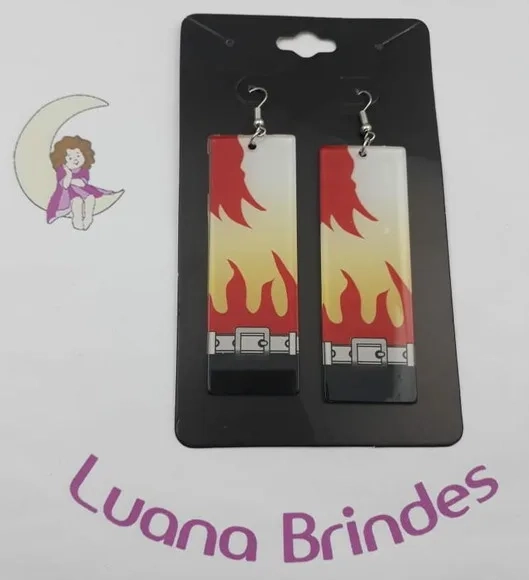Brinco Desenho Animes 6 de Acrílico - 9cm - 1 par