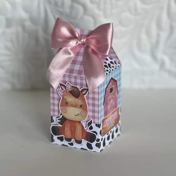 Kit 60 Lembrancinhas Fazendinha Rosa e Azul