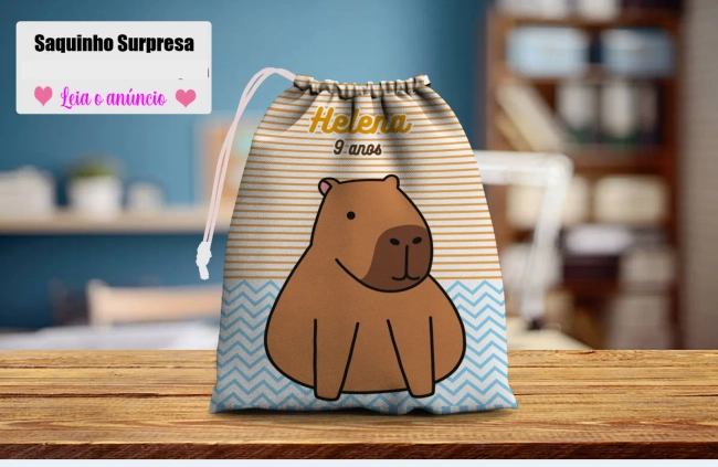 Saquinho Supresa para lembrancinhas Capivara