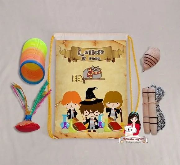 Mochila Boa Infância Personalizada Tema Harry Potter
