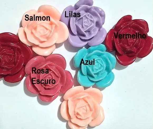 Flor Colorida Grande com 2 Furo Passante - 4 Unidades