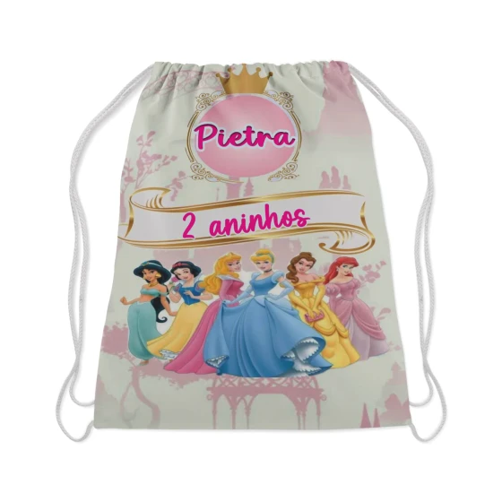 Mochilinha Personalizada para lembrancinhas das Princesas da Disney