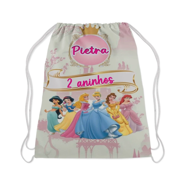 Mochilinha Personalizada para lembrancinhas das Princesas da Disney