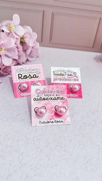 Tag com Brinco Outubro Rosa