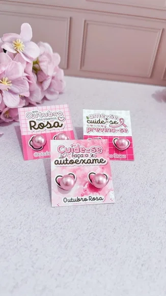 Tag com Brinco Outubro Rosa