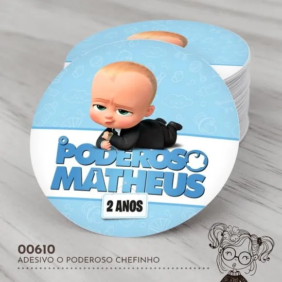 Adesivo Redondo o Poderoso Chefinho - 00610