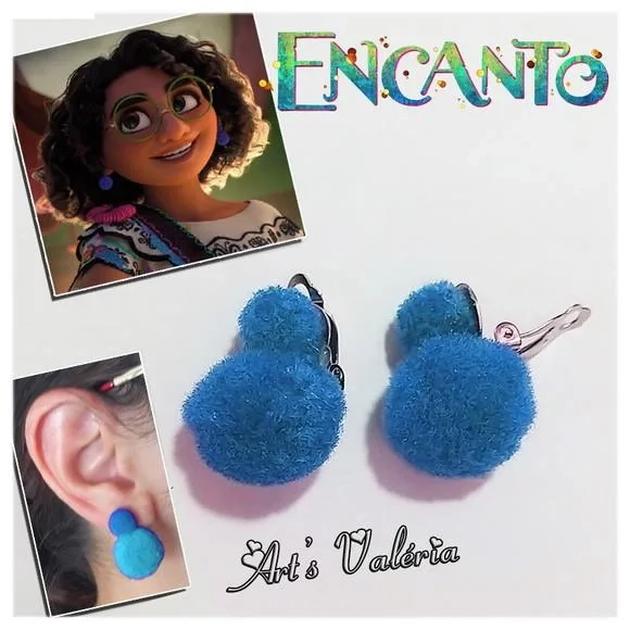 Brincos De Pressão Da Mirabel Encanto - Azul
