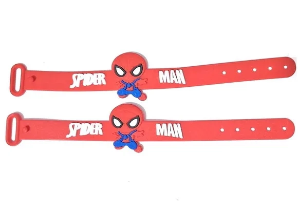 Pulseira Homem Aranha Emborrachada 19cm Pacote C/4 Unidades