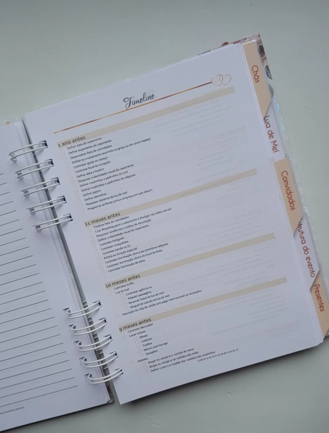 Planner da Noiva Personalizado Permanente c/ Divis - Mod 01