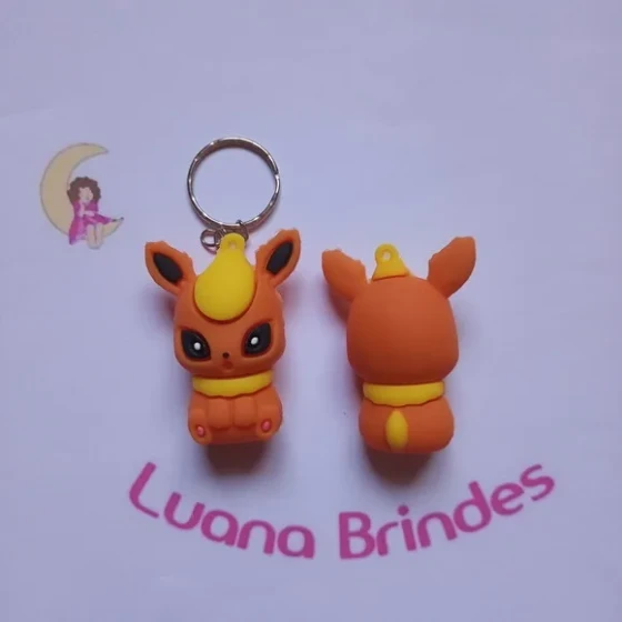 Chaveiro Pókemon Charmander Emborrachado 5cm Pct 2 Unidades