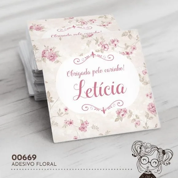Adesivo Quadrado Floral - 00669