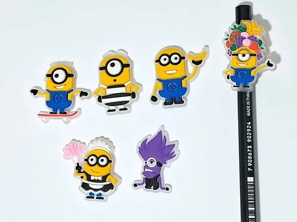 Ponteira P/lápis Minions Florescente Pacote com 6 Unidades