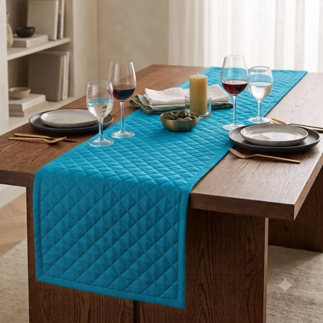 Trilho de Mesa em Tecido Oxford Matelado Diversas Cores para Jantares Românticos e Ocasiões Especiais Alta Qualidade