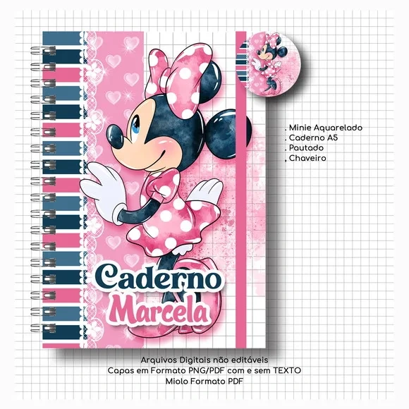 Caderno ou Agenda Personalizada Minnie