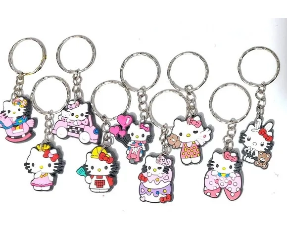 Chaveiro Hello Kitty Emborrachado Pacote com 9 Unidades